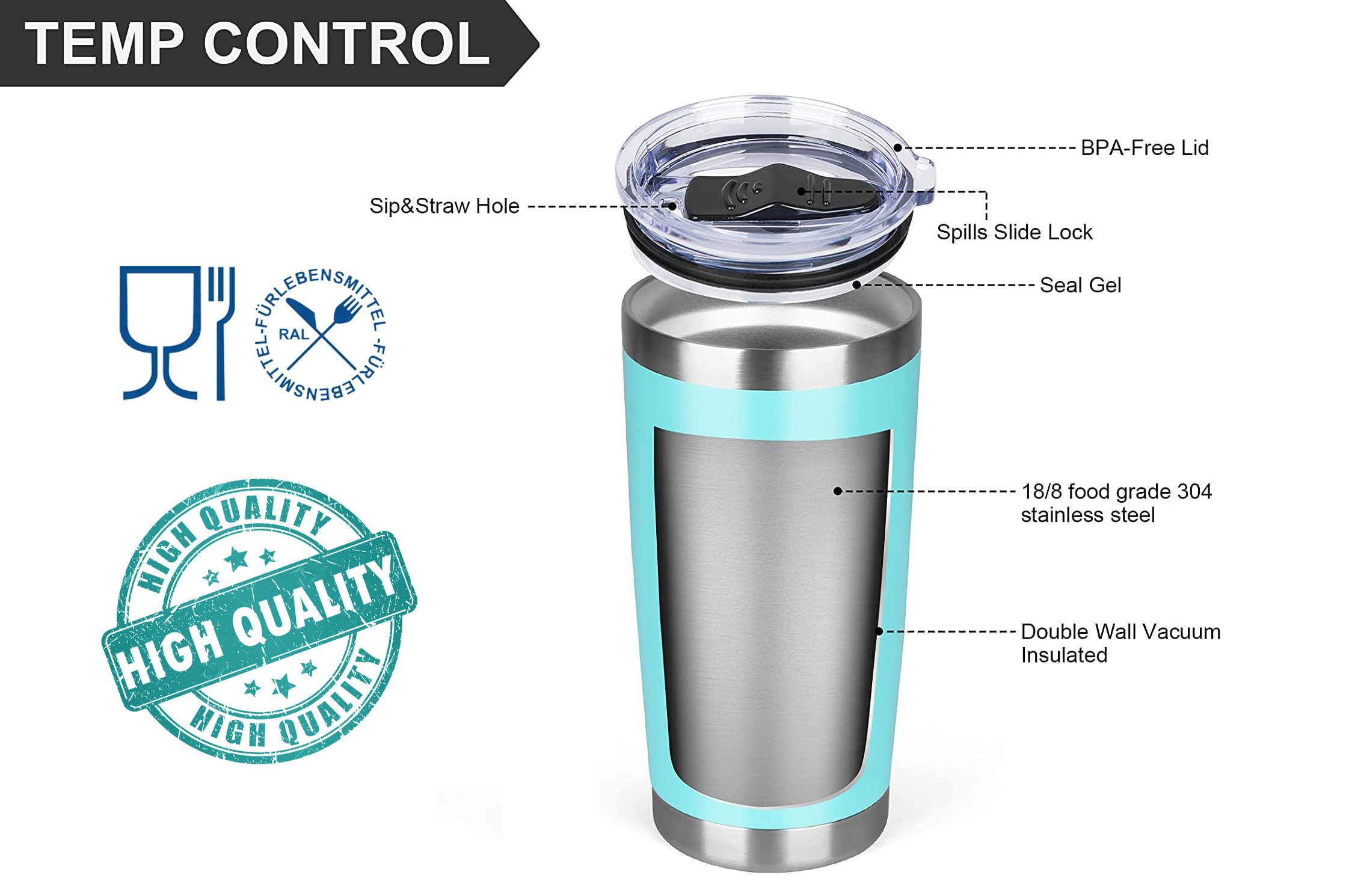 high quality stainless steel tumbler
