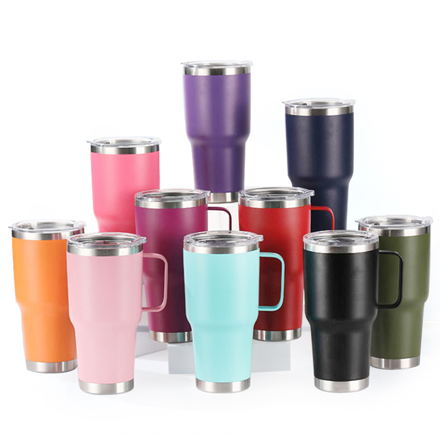 Powder Coated Stainless Steel Vacuum Insulated Large Tumbler 