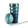 Stainless Steel Prismatic Tumbler With Straw