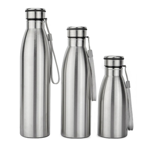 3 Sizes Reusable Stainless Steel Water Bottles with Carry Strap
