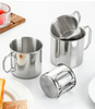 Stainless Steel Picnic Mug Camping Cup Set With Foldable Handle