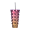 Stainless Steel Prismatic Tumbler With Straw