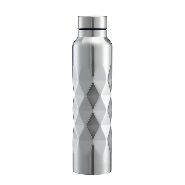 Textured Diamond Pattern Stainless Steel Water Bottle