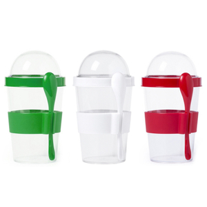Customized Wholesale Plastic Milk Oatmeal Cup With Spoon