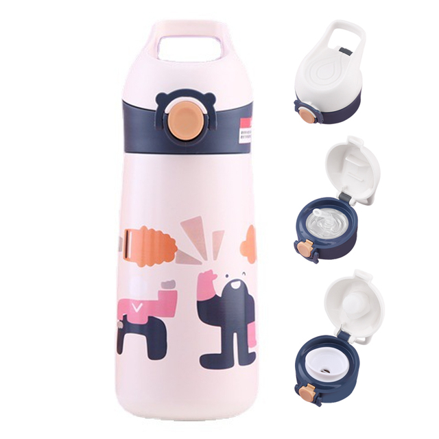 Wholesale Stainless Steel Insulated Kids Water Bottle With Straw 