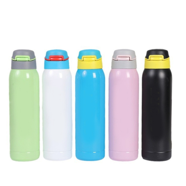 Water Bottle with Straw 500ML Stainless Steel Bottle