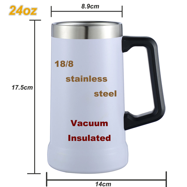 Same Design 24OZ Stainless Steel Adventure Big Grip Beer Stein