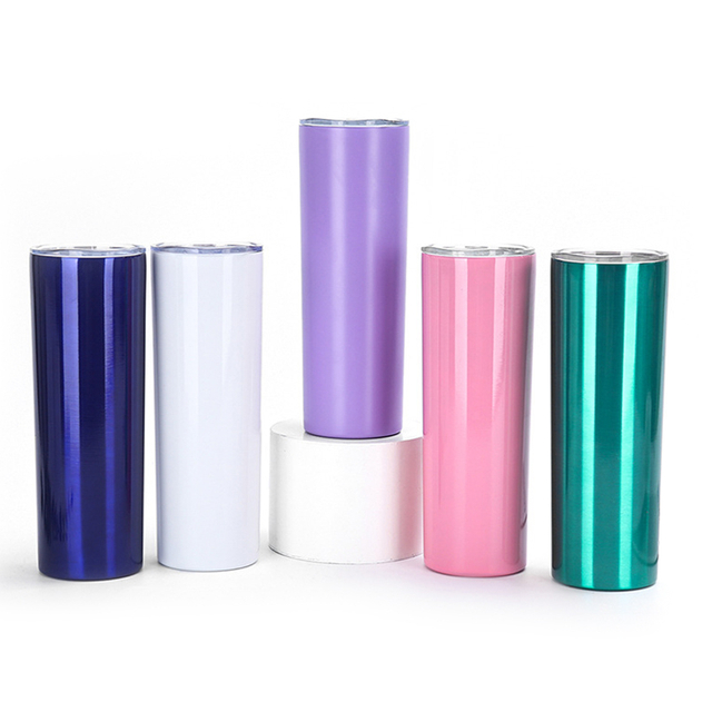 Powder Coated Stainless Steel Tumbler with Straw & Lid
