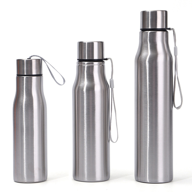 Stainless Steel Portable Single Wall Metal Sport Water Bottle