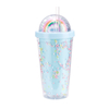 Rainbow Bubble Straw Cup Cold Drink Juice Plastic Tumbler