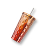 Metallic Double Wall Tumblers With Straw And Lid