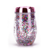 Glitter Plastic Water Cup With Lid Double Layer Cold Drink Cup
