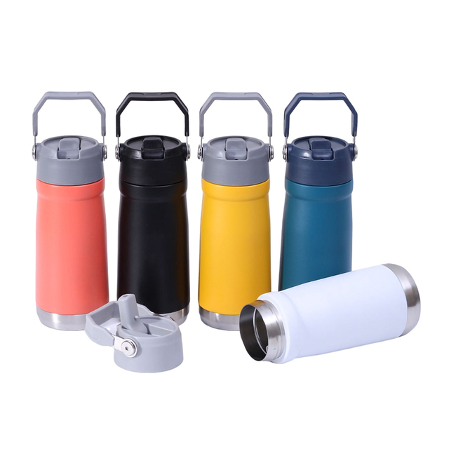 IceFlow Stainless Steel Leakproof Cup with Straw And Handle
