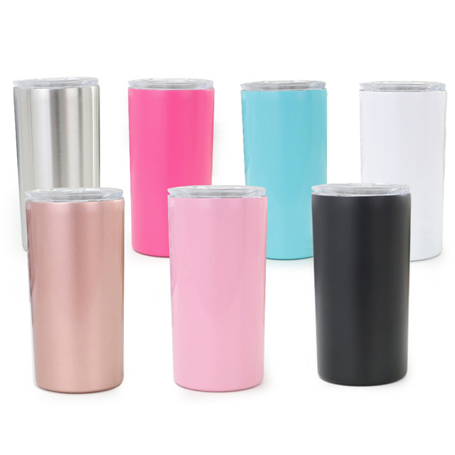 12oz Color Powder Coated Skinny Tumbler Swing Design