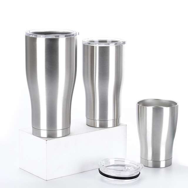 Modern Curve Vacuum Insulated Stainless Steel Tumbler