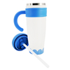 Large Insulated Stainless Steel Tumbler with Handle & Straw