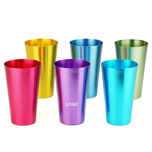 Customized LOGO Aluminum Tumbler Cups Mid Century Barware