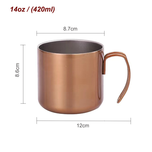 Easy Carry Strong Metal Outdoor Hiking Camping Mug With Handle