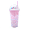 Rainbow Bubble Straw Cup Cold Drink Juice Plastic Tumbler