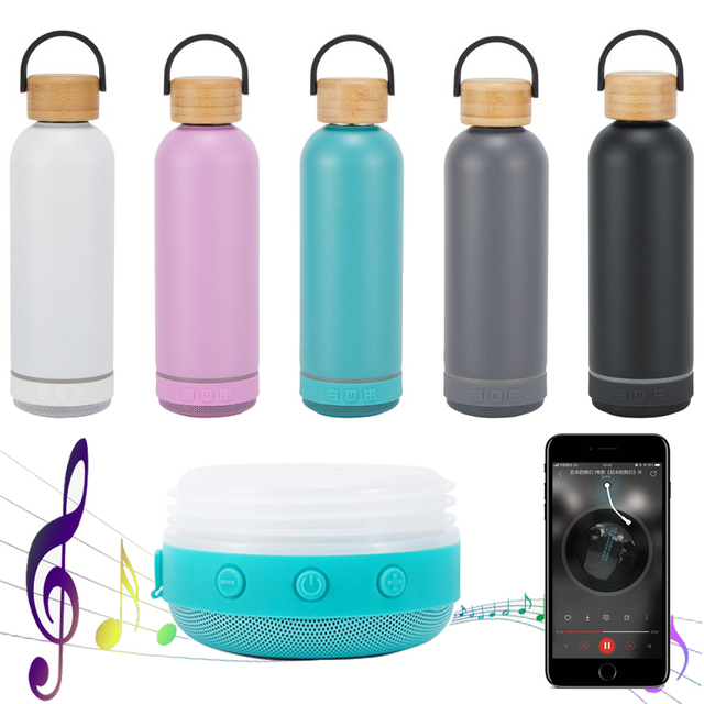 Vacuum Water Bottle With Bluetooth Speaker Wireless Speaker